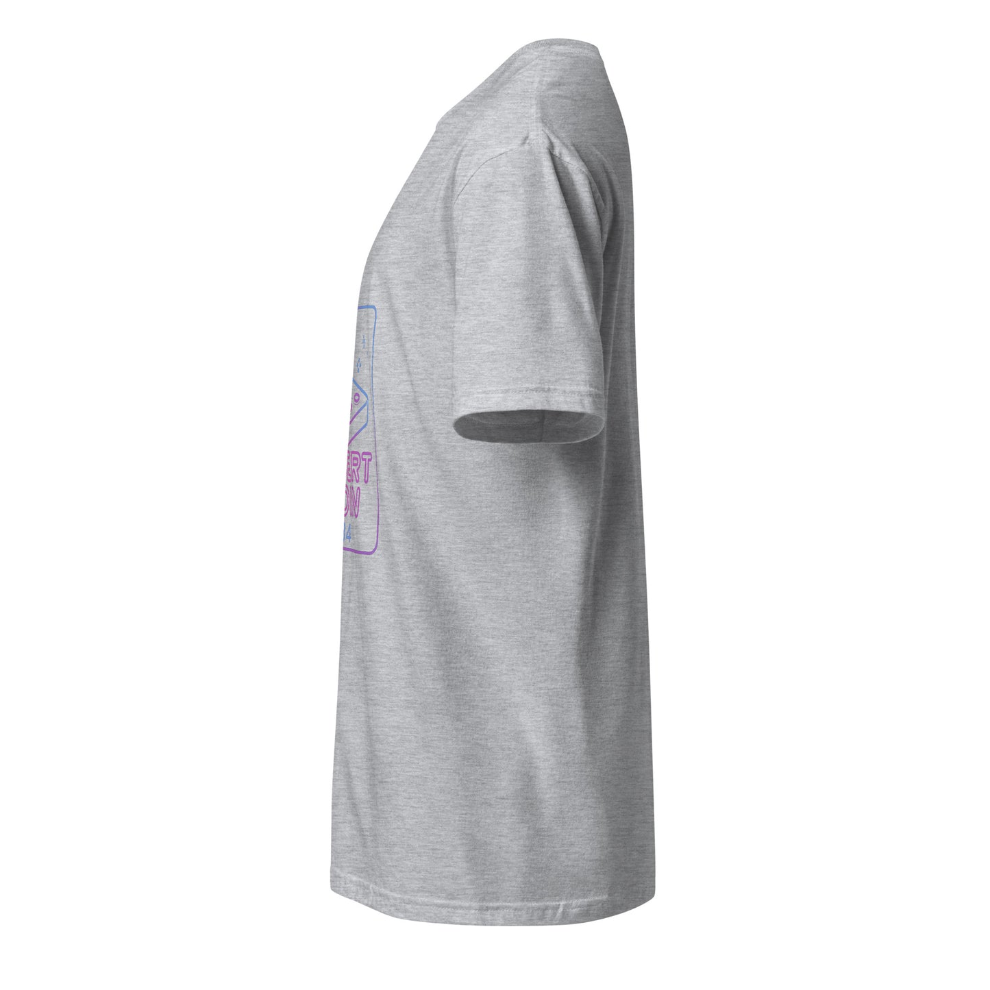 Insert Coin 84 – Retro Joystick Neon - Short-Sleeve Unisex T-Shirt - Graphic Tee - Sport Grey - Left side