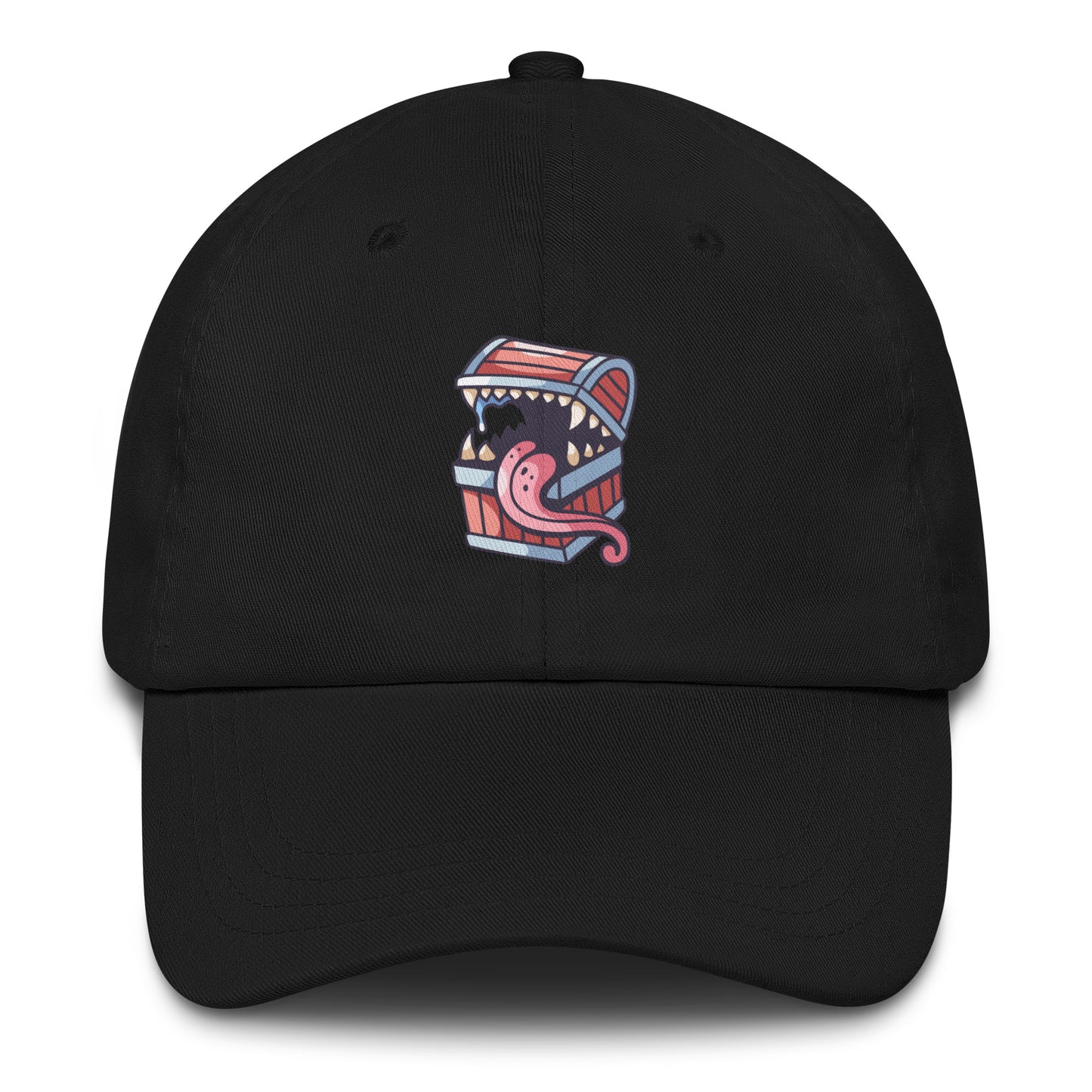 Treasure chest - Monster Chest Design - Cap - Baseball Cap - Black - Front