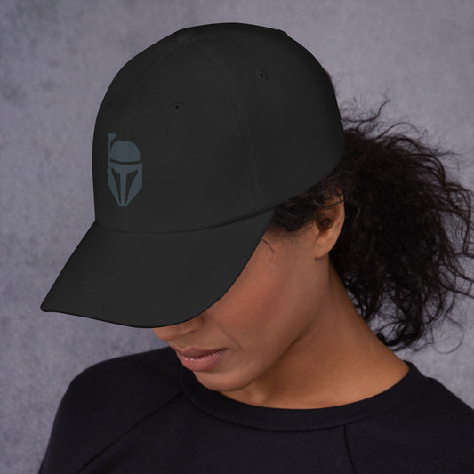 Bounty Hunter - Minimalist Mandalorian Icon - Cap - Baseball Cap - Black - Left side