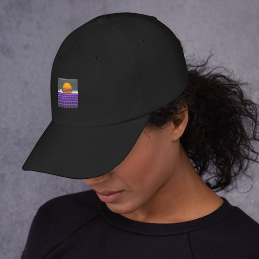 Retro Wave City - Digital Dreamscape - Cap - Baseball Cap - Black - Left side