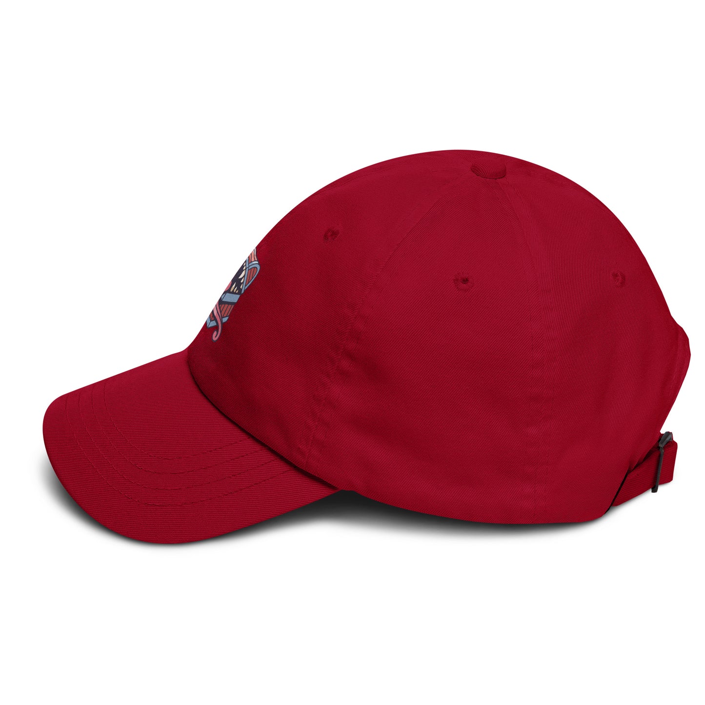 Treasure chest - Monster Chest Design - Cap - Baseball Cap - Cranberry - Left side