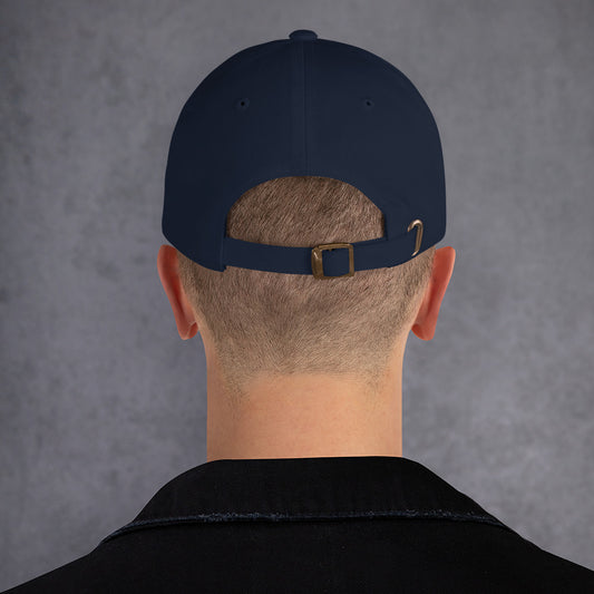 Cyber Robot - Minimalist Cyber Design - Cap - Baseball Cap - Navy - Back