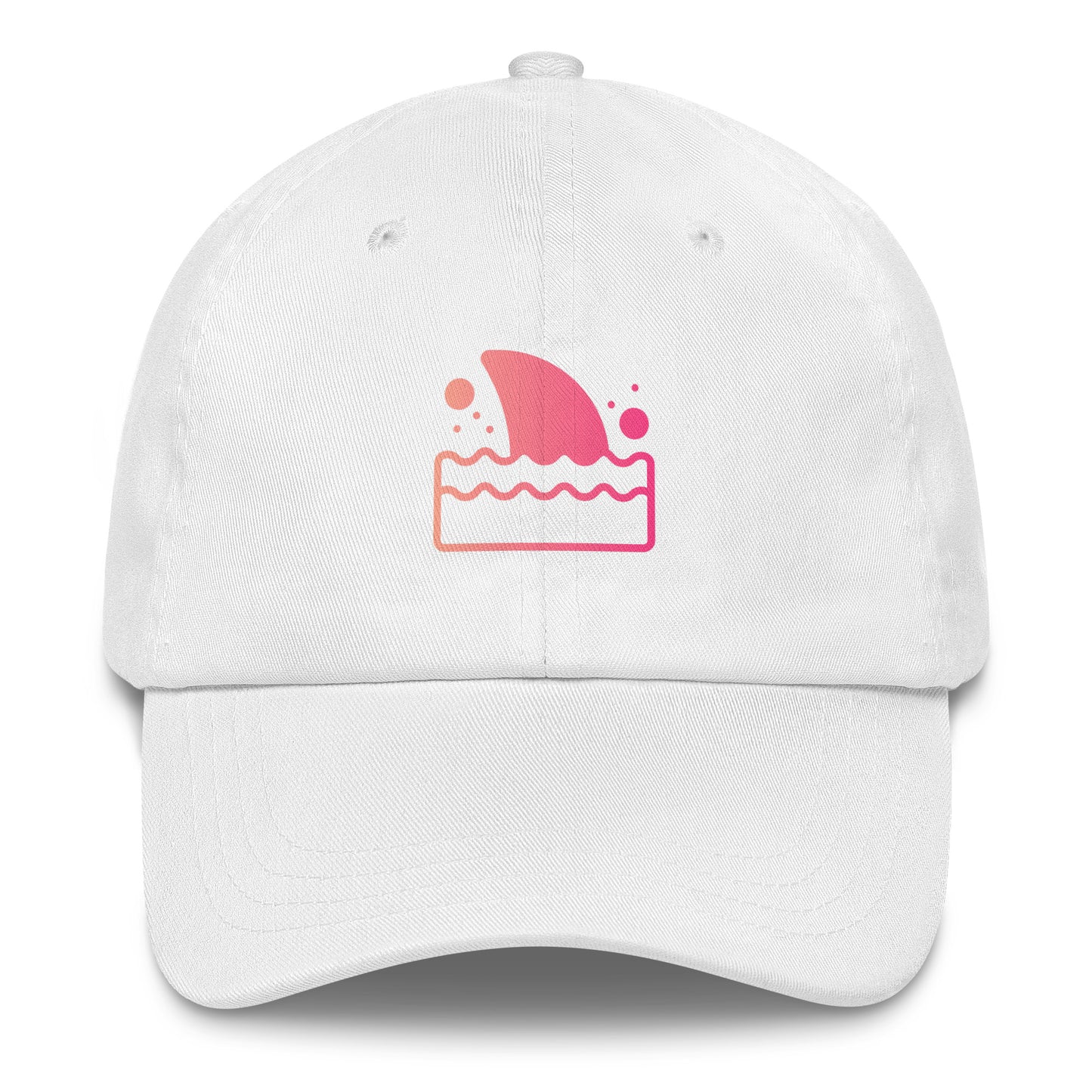 Shark Fin - Pink Hue Minimalist - Cap - Baseball Cap - White - Front