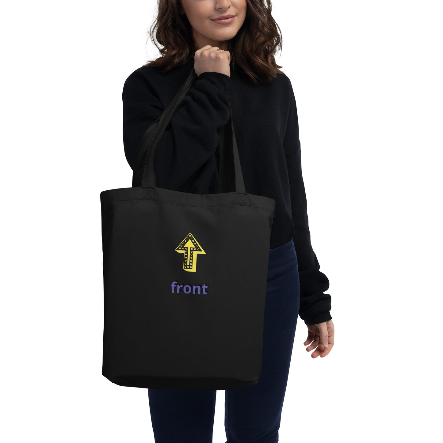 Up Front - Bold Humour - Eco Tote Bag/Everyday Bag - Black - Front