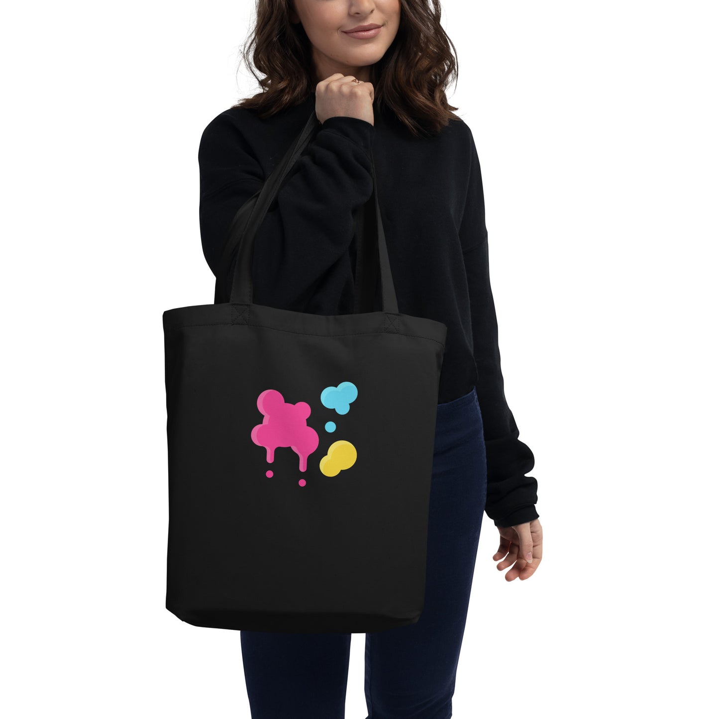 Splat - Urban Paint Splash - Eco Tote Bag - Everyday Bag/Shopping Bag - Black - Front