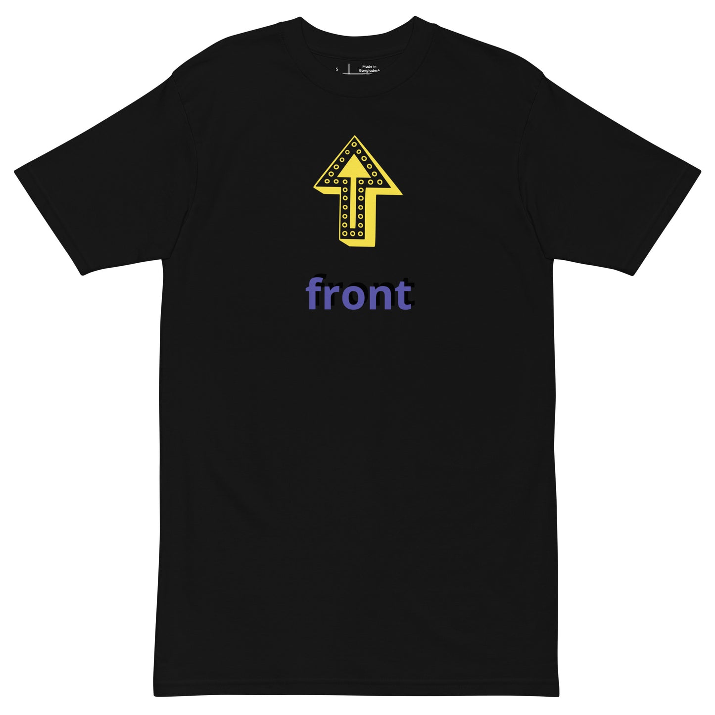 Up Front - Bold Humour - Short-Sleeve - Premium Heavyweight - Unisex T-Shirt - Graphic Tee - Black - Front