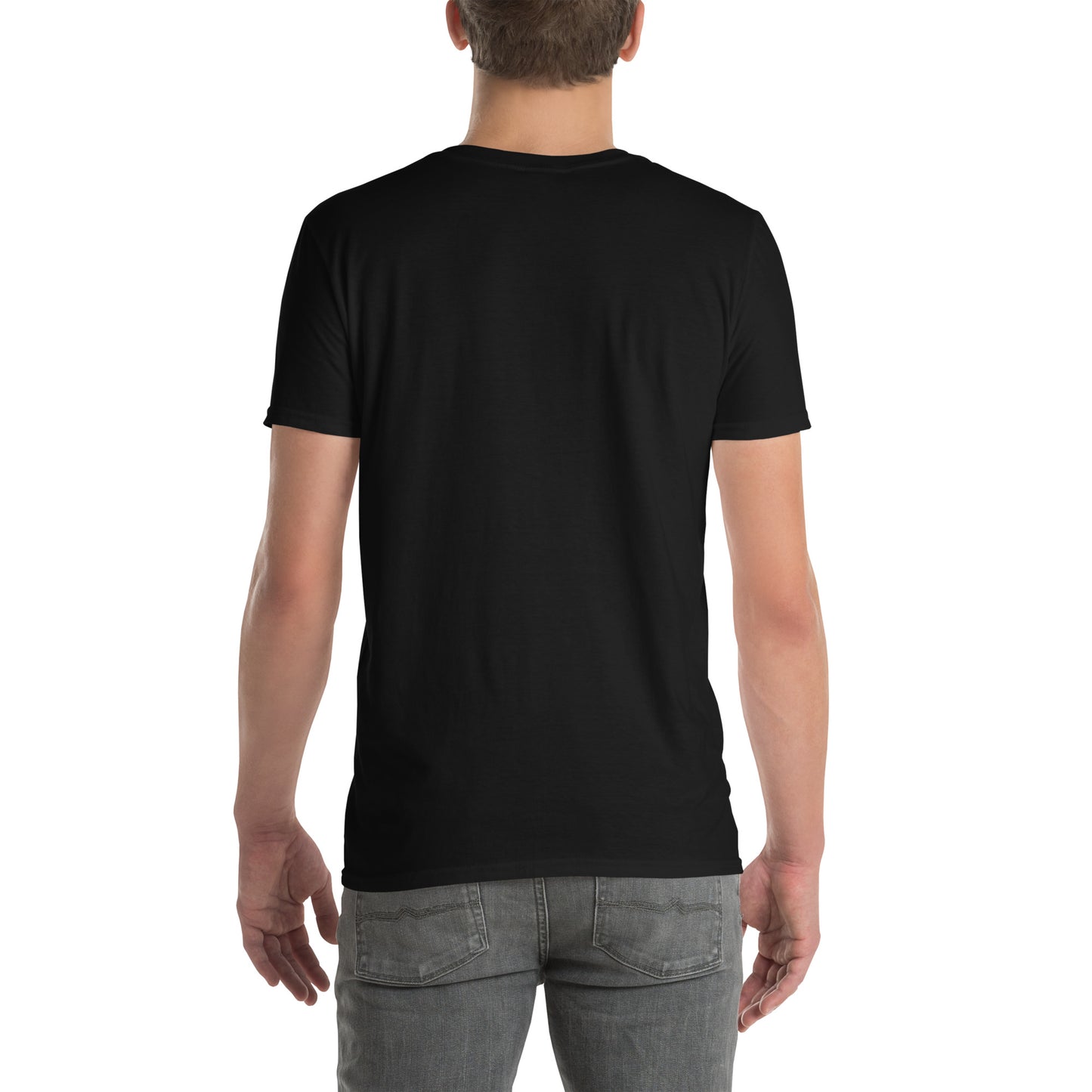 Never Trust An Atom - Science Joke - Short-Sleeve Unisex T-Shirt - Graphic Tee - Black - Back