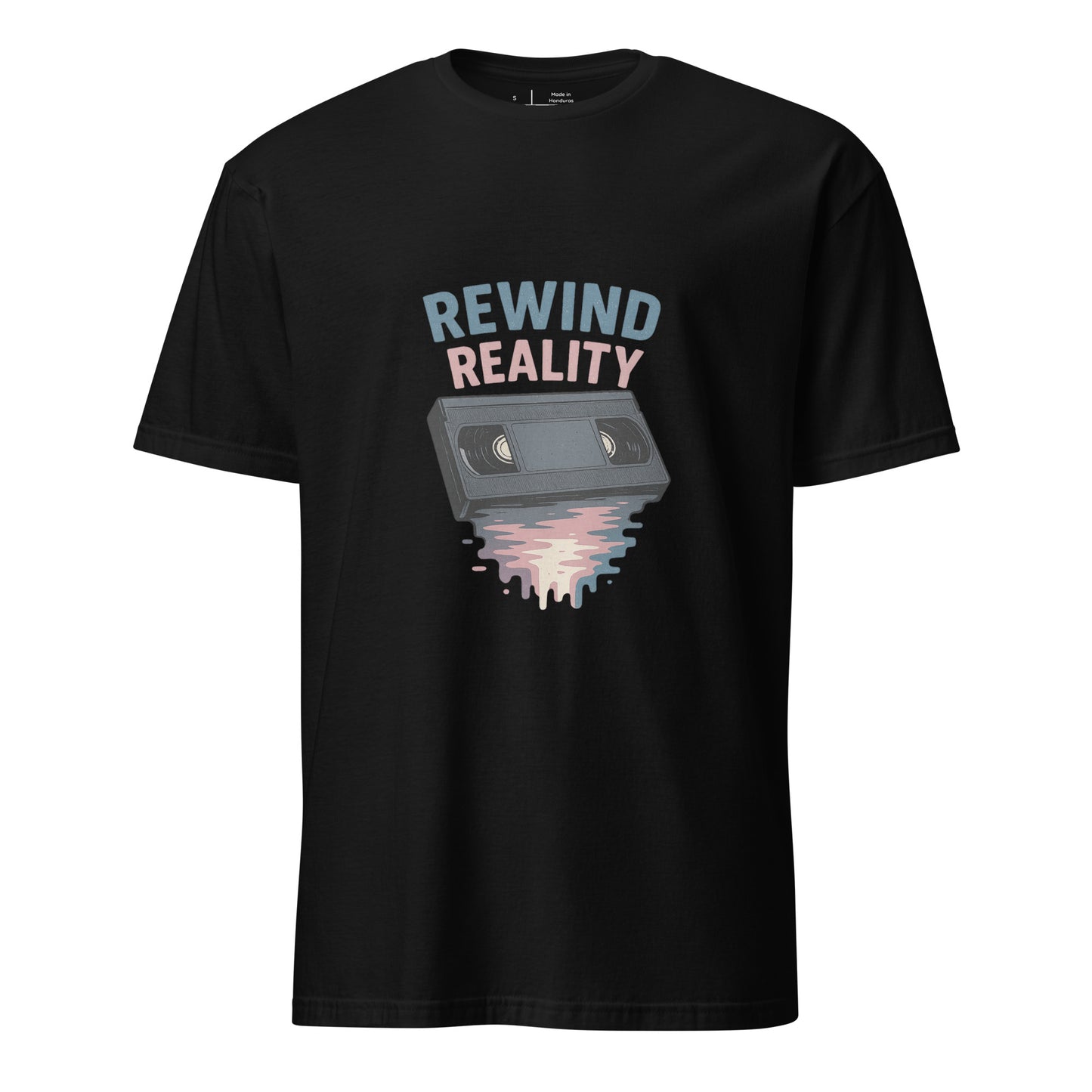 Rewind Reality - Retro Escape - Short-Sleeve T-Shirt - Graphic Tee - Black - Front