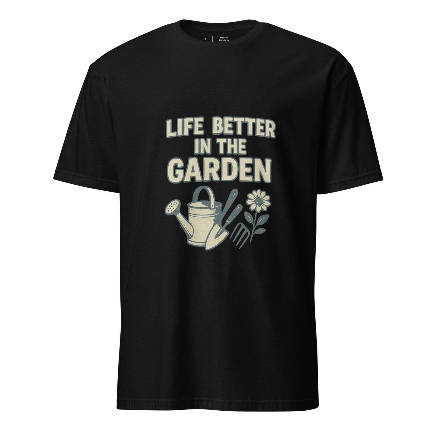 Better In The Garden - Nature Lover - Short-Sleeve Unisex T-Shirt - Graphic Tee - Black - Front