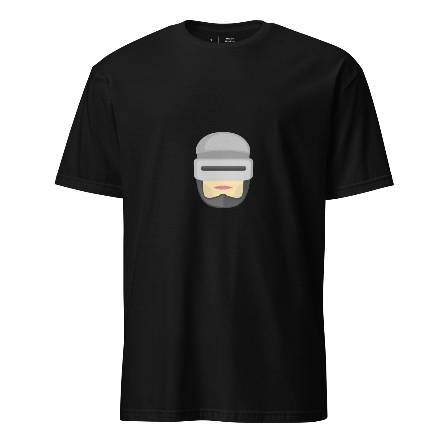 R Cop - Retro Future Justice - Short-Sleeve Unisex T-Shirt - Graphic Tee - Black - Front