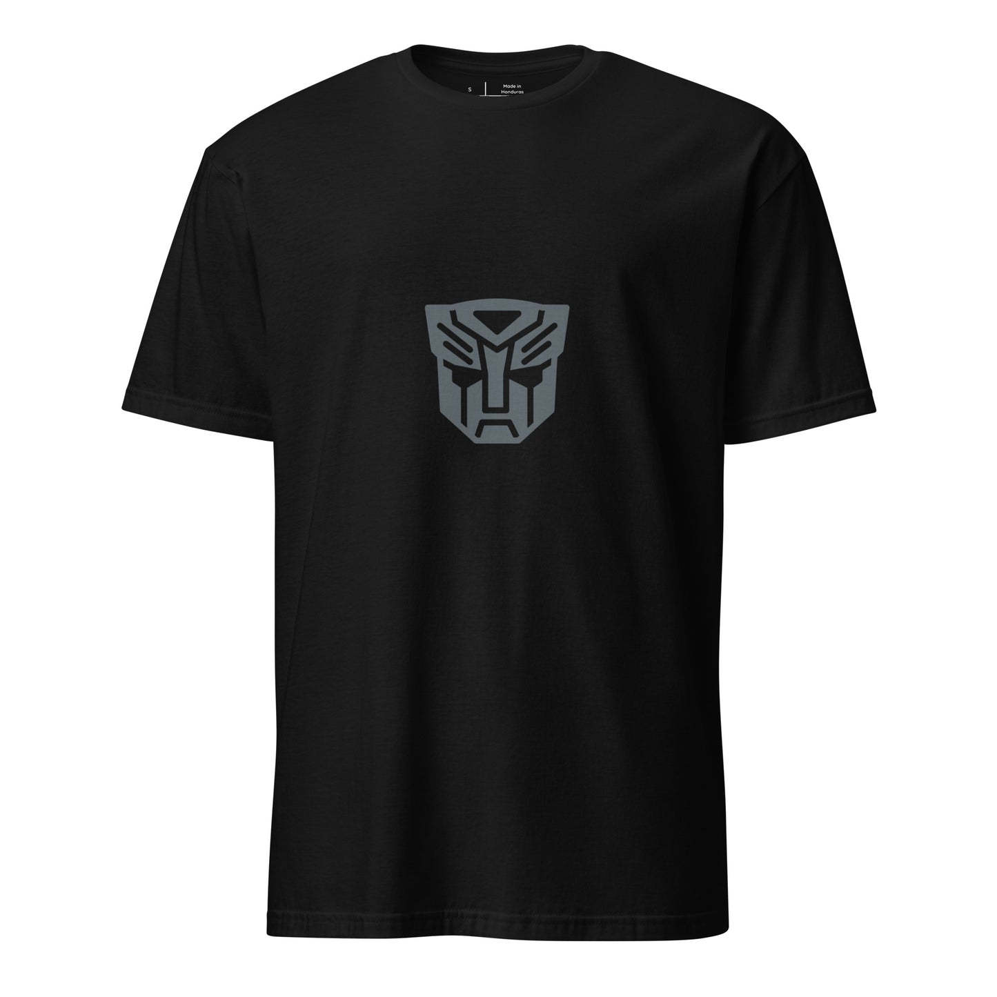 Tranzforma 1 - Minimalist Heroic Mech Icon - Short-Sleeve Unisex T-Shirt - Graphic Tee - Black - Front