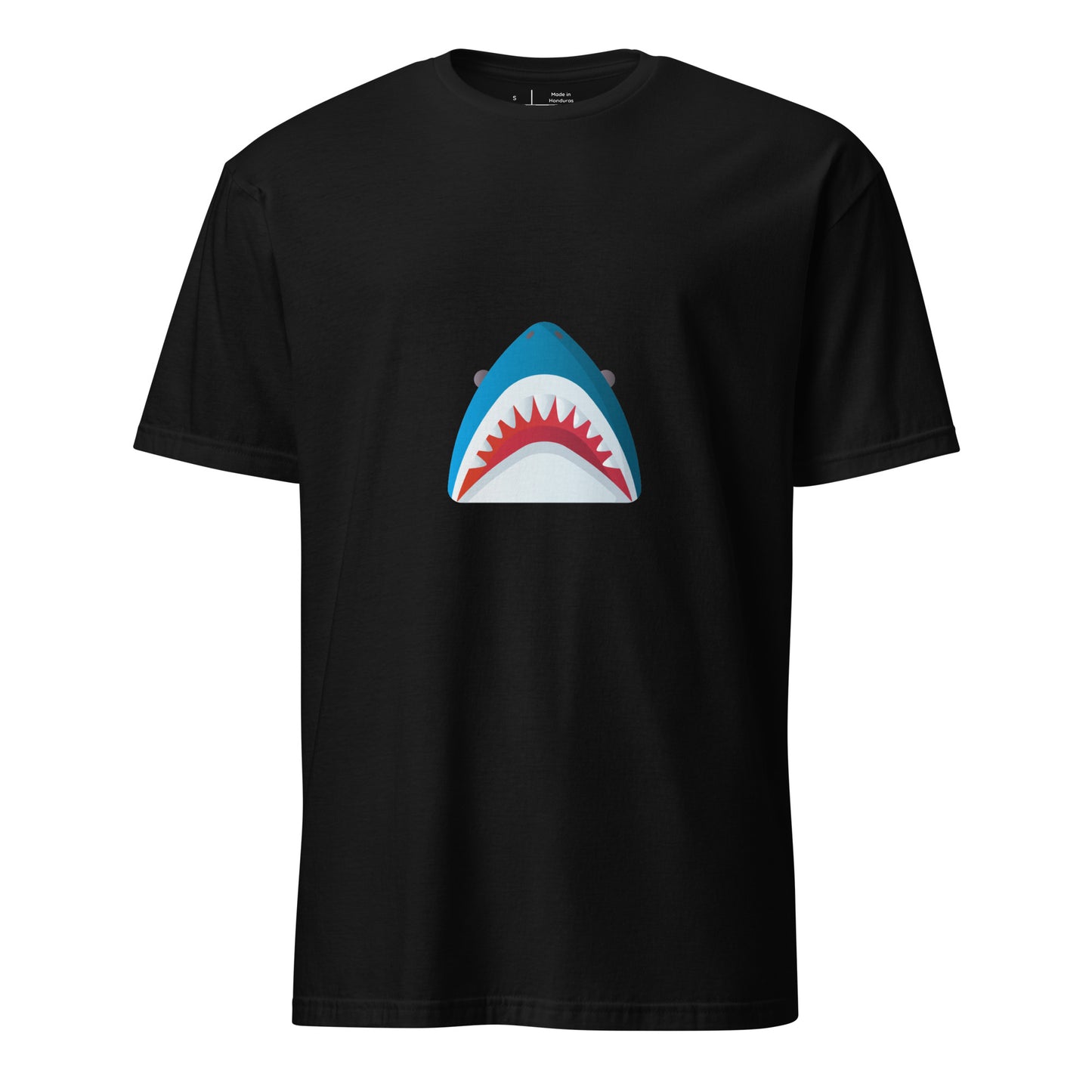 Mr Shark - Cartoon Jaws Pop-Up - Short-Sleeve Unisex T-Shirt - Graphic Tee - Black - Front