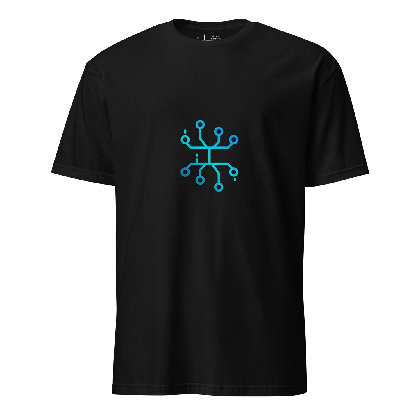 “Neural Bloom” – Circuit Flower - Short-Sleeve Unisex T-Shirt - Graphic Tee - Black - Front