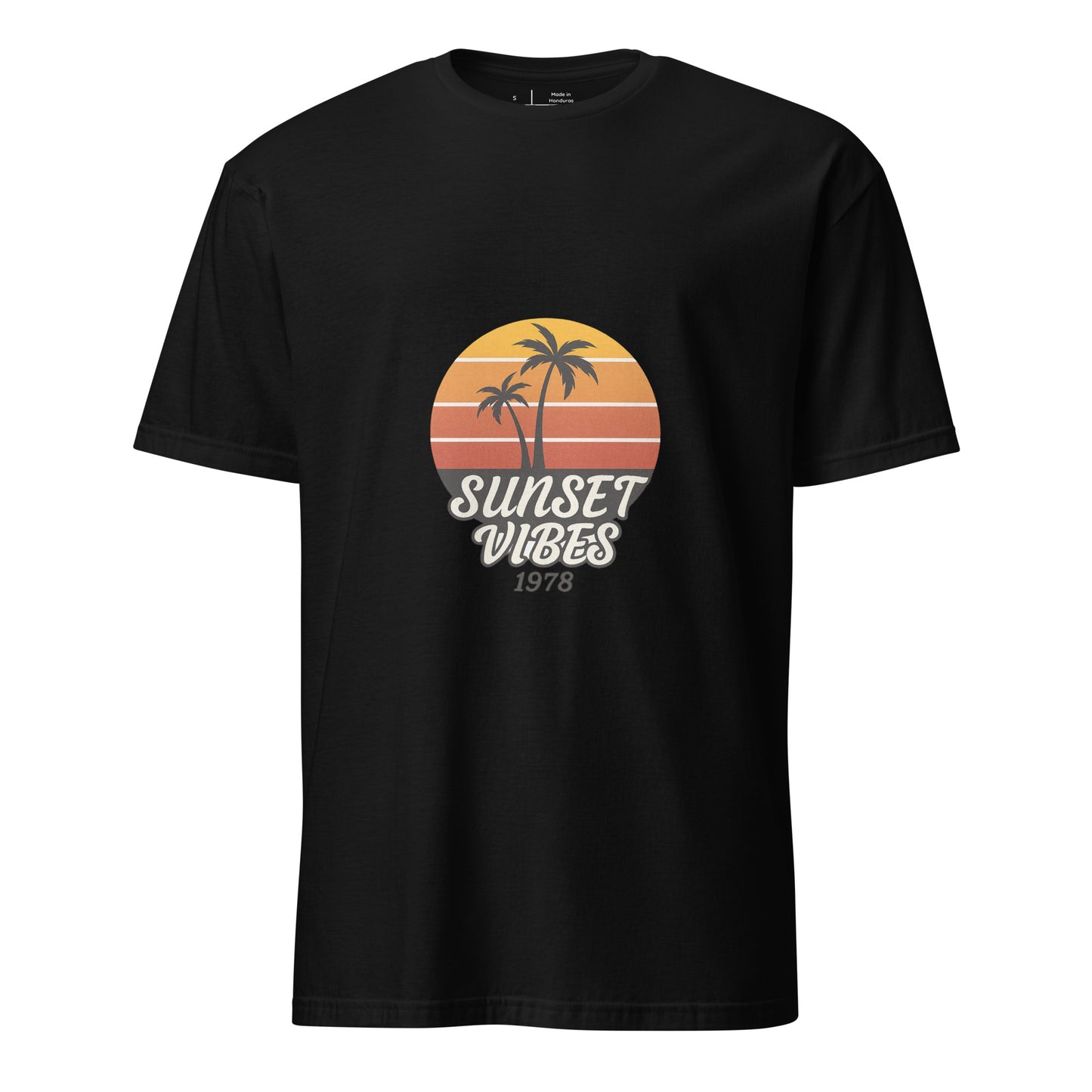 Sunset Vibes – 1978 Retro - Short-Sleeve Unisex T-Shirt - Graphic Tee - Black - Front