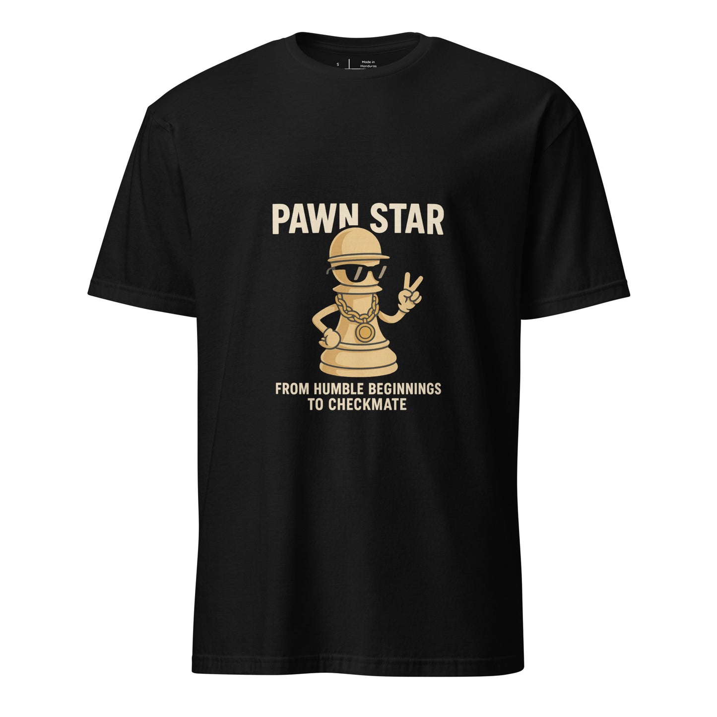 Pawn Star – Funny Chess Humour - Short-Sleeve Unisex T-Shirt - Graphic Tee - Black - Front