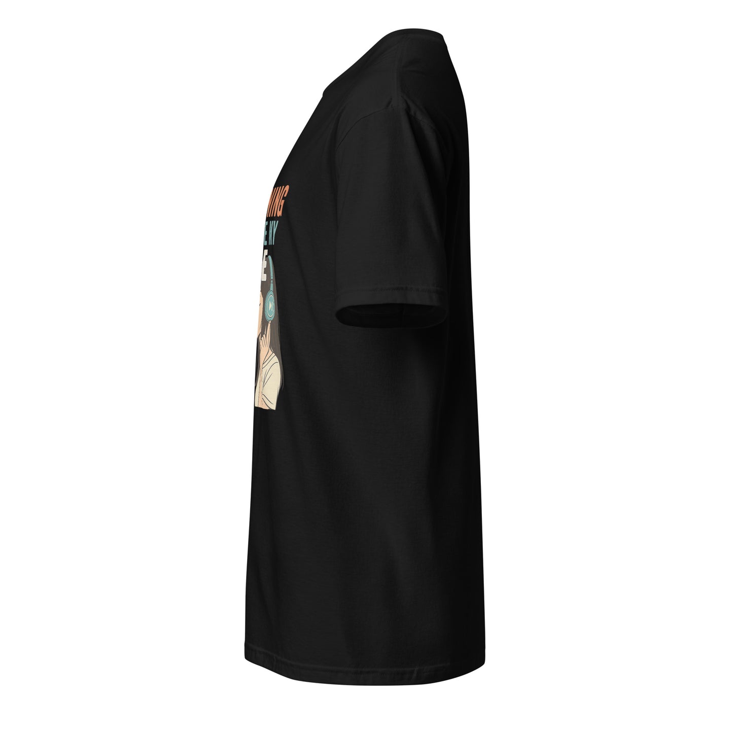 Pausing Anime - Bold Anime Slogan - Short-Sleeve Unisex T-Shirt - Graphic Tee - Black - Left side