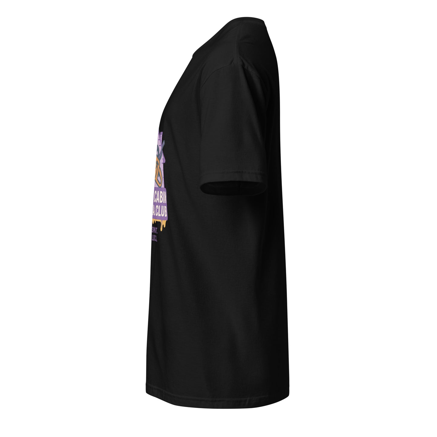 Groovy Cabin- Retro Horror Vibes - Short-Sleeve Unisex T-Shirt - Graphic Tee - Black - Left side