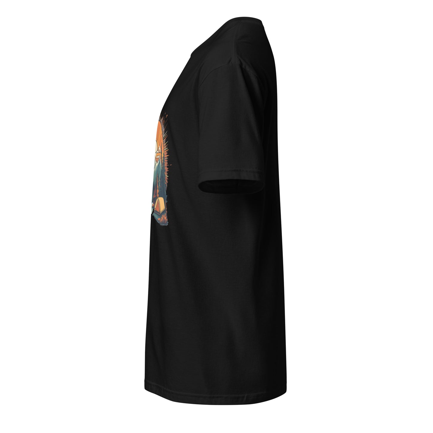 Golden Sunset Camping Escape – Adventure - Short-Sleeve Unisex T-Shirt - Graphic Tee - Black - Left side