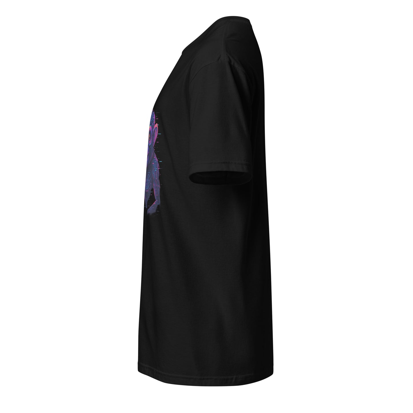 Cyber Monkey – Futuristic Primate - Short-Sleeve Unisex T-Shirt - Graphic Tee - Black - Left side