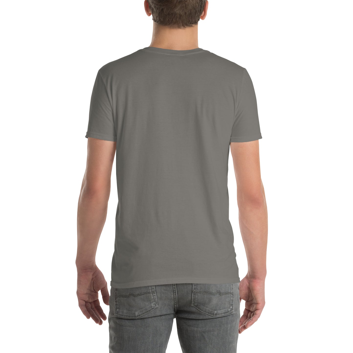 Never Trust An Atom - Science Joke - Short-Sleeve Unisex T-Shirt - Graphic Tee - Charcoal - Back