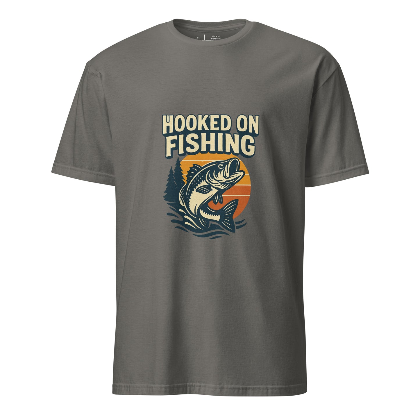 Hooked On Fishing - Hobbyist - Short-Sleeve Unisex T-Shirt - Graphic Tee - Charcoal - Front