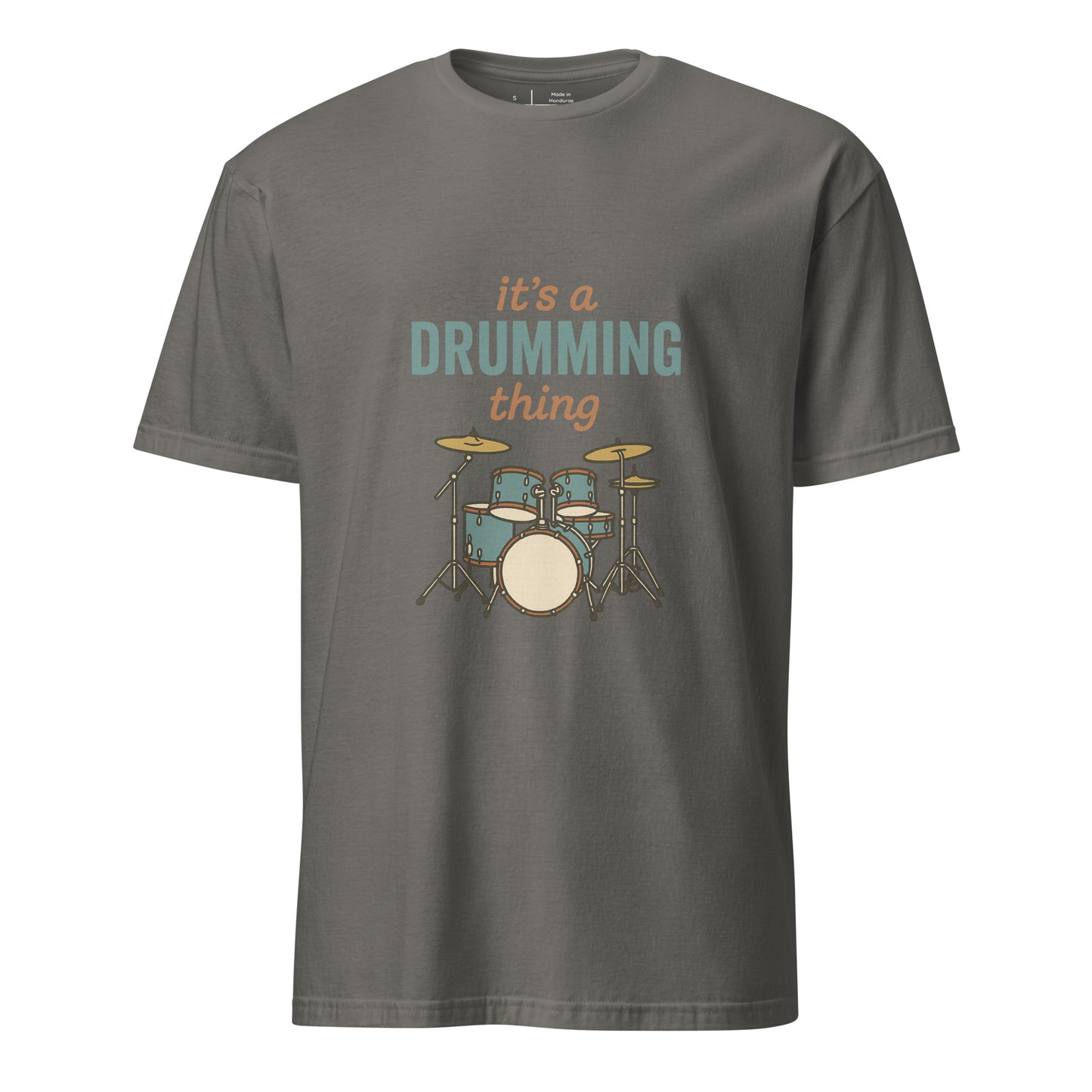 Drumming Thing - Drummer's - Short-Sleeve Unisex T-Shirt - Graphic Tee - Charcoal - Front