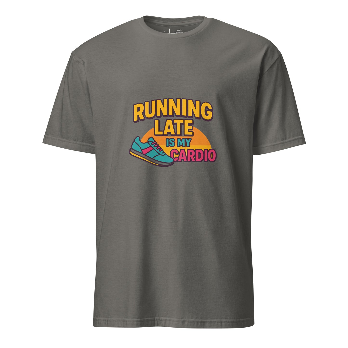 Running Late Is My Cardio - Whitty Lifestyle - Short-Sleeve Unisex T-Shirt - Graphic Tee - Charcoal - Front