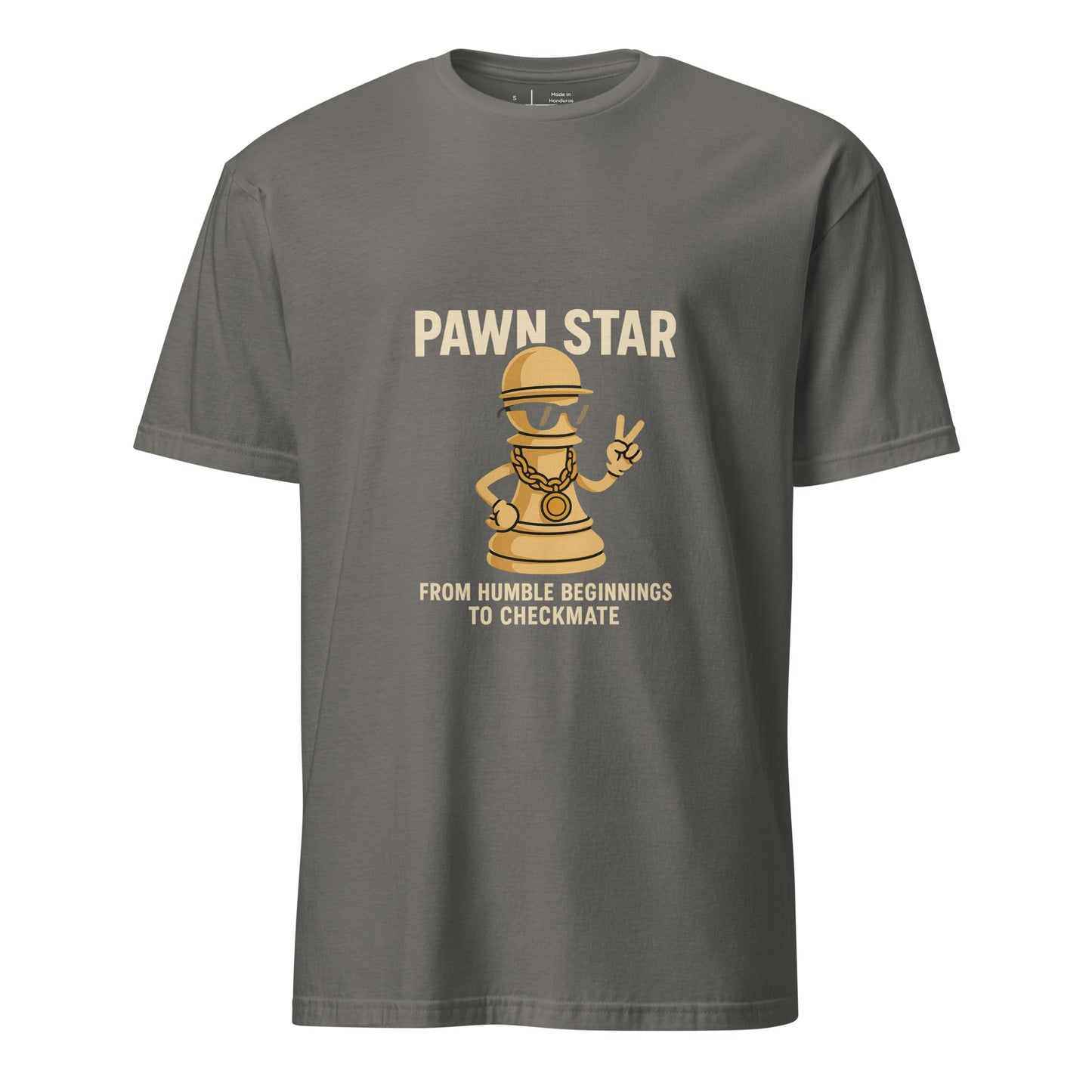Pawn Star – Funny Chess Humour - Short-Sleeve Unisex T-Shirt - Graphic Tee - Charcoal - Front