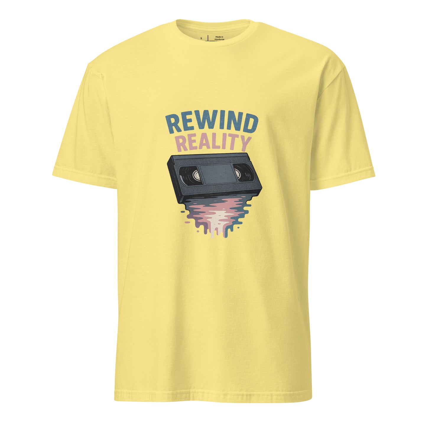 Rewind Reality - Retro Escape - Short-Sleeve T-Shirt - Graphic Tee - Cornsilk - Front