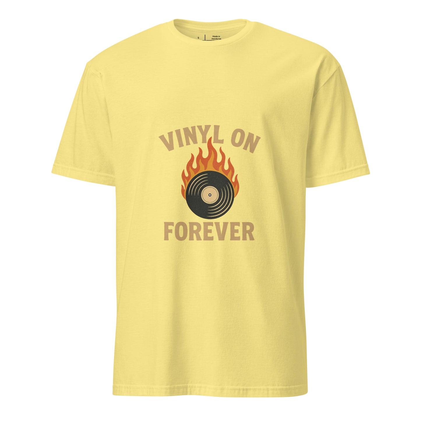Vinyl On Forever - Timeless Sound - Short-Sleeve Unisex T-Shirt - Graphic Tee - Cornsilk - Front