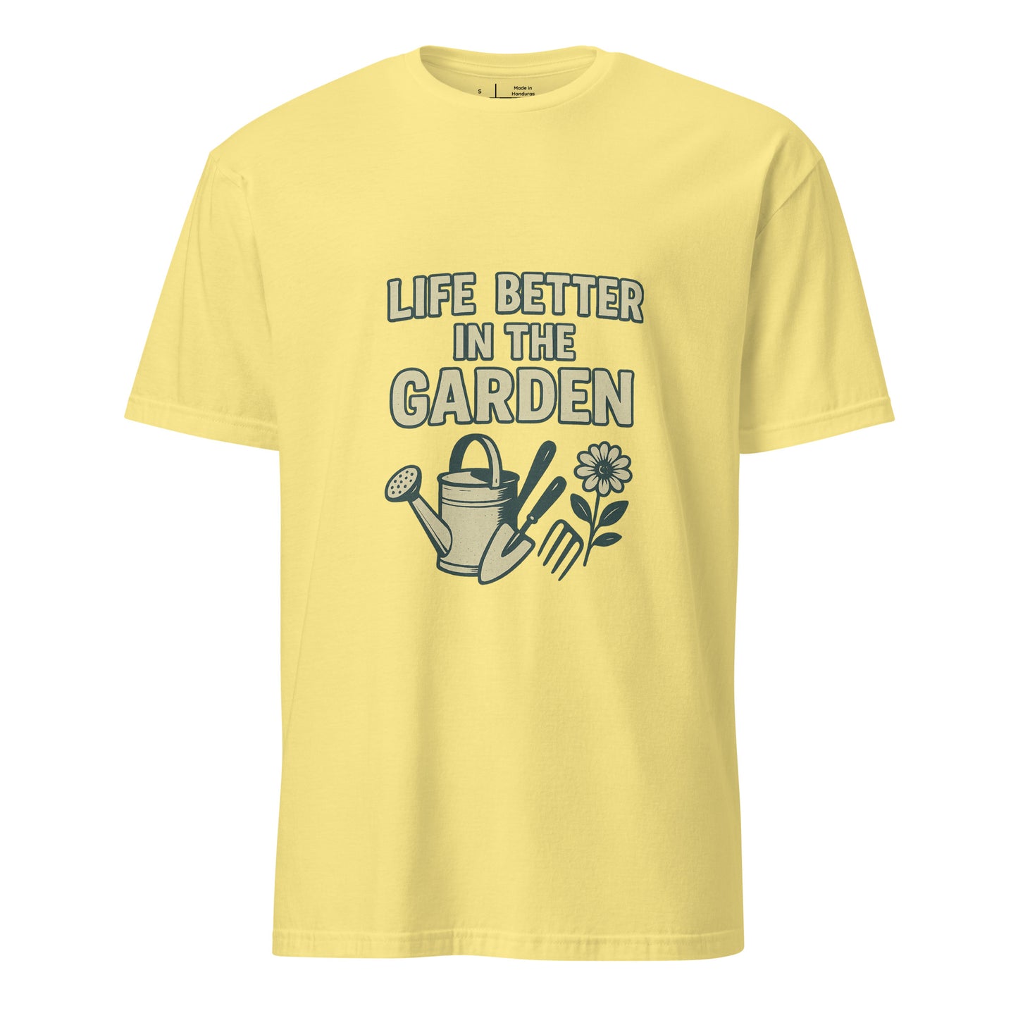 Better In The Garden - Nature Lover - Short-Sleeve Unisex T-Shirt - Graphic Tee - Cornsilk - Front