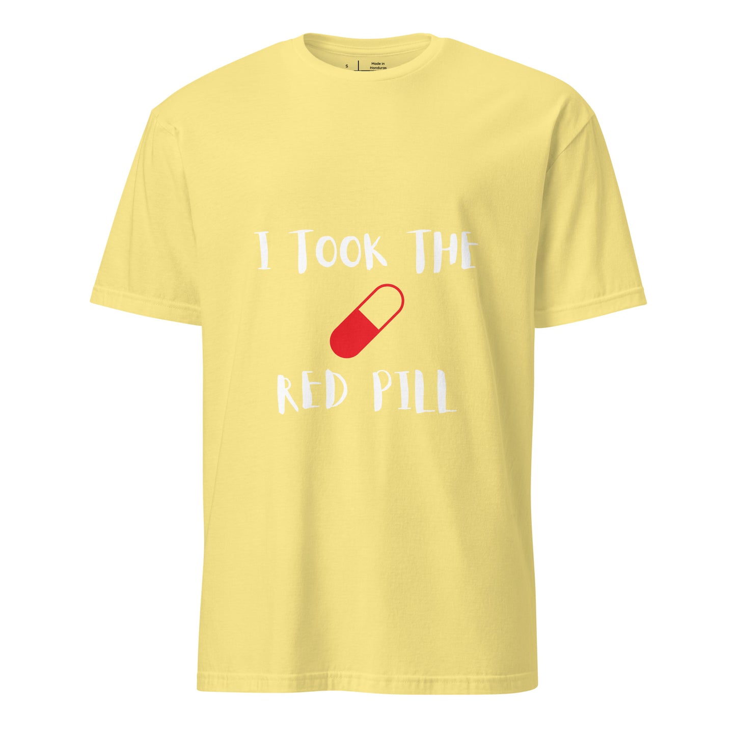 The Red Pill - Sci-Fi Tribute - Short-Sleeve Unisex T-Shirt - Graphic Tee - Cornsilk - Front