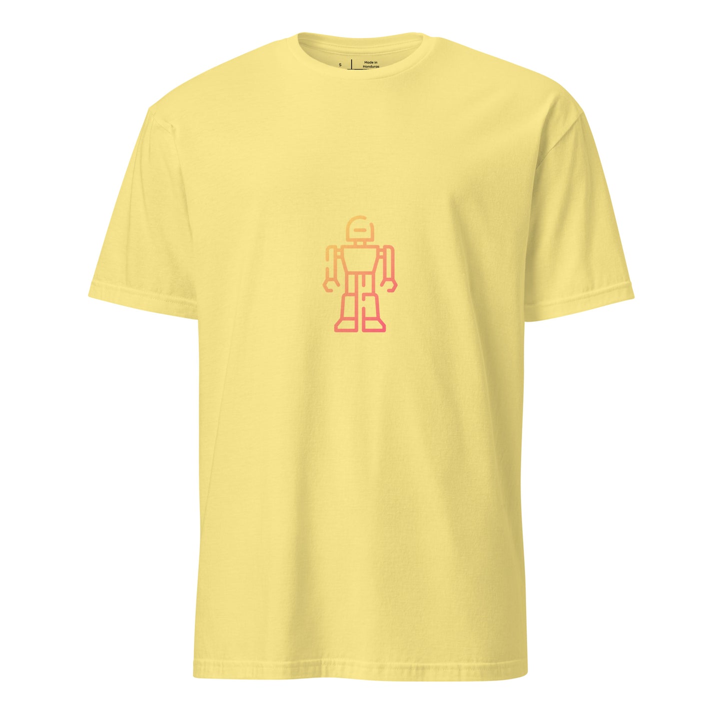 Golden Outline Sentinel - Sci-Fi/Urban - Short-Sleeve Unisex T-Shirt - Graphic Tee - Cornsilk - Front