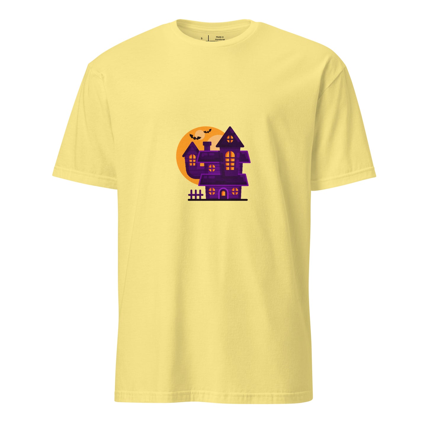 Haunted House - Moonlit Mischief - Short-Sleeve Unisex T-Shirt - Graphic Tee - Cornsilk - Front