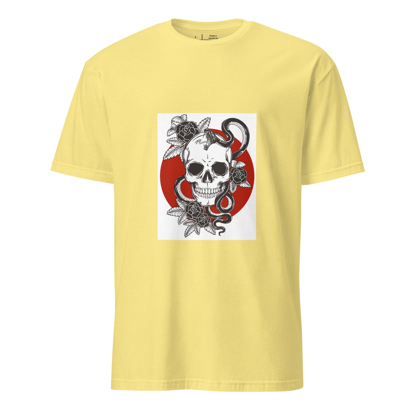 Serpent Skull - Striking Shadows - Short-Sleeve Unisex T-Shirt - Graphic Tee - Cornsilk - Front