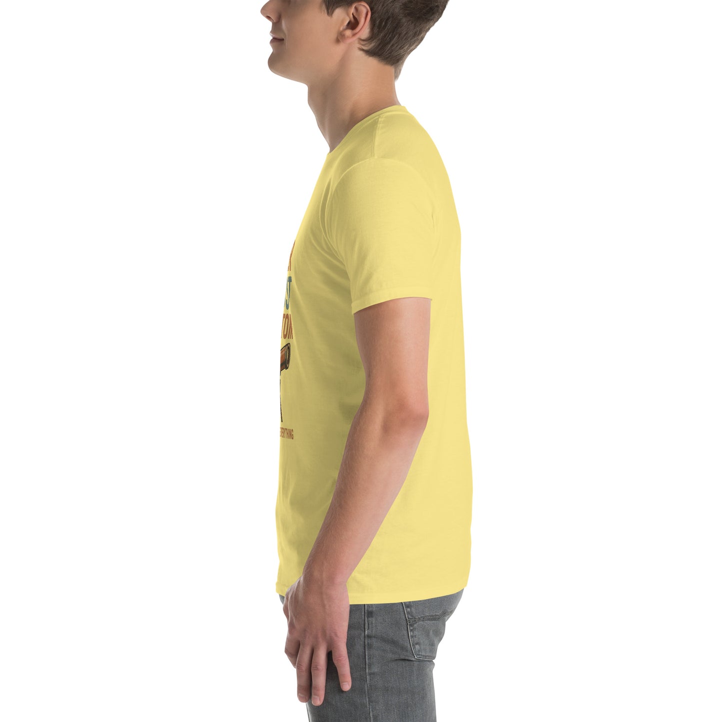 Never Trust An Atom - Science Joke - Short-Sleeve Unisex T-Shirt - Graphic Tee - Cornsilk - Left side