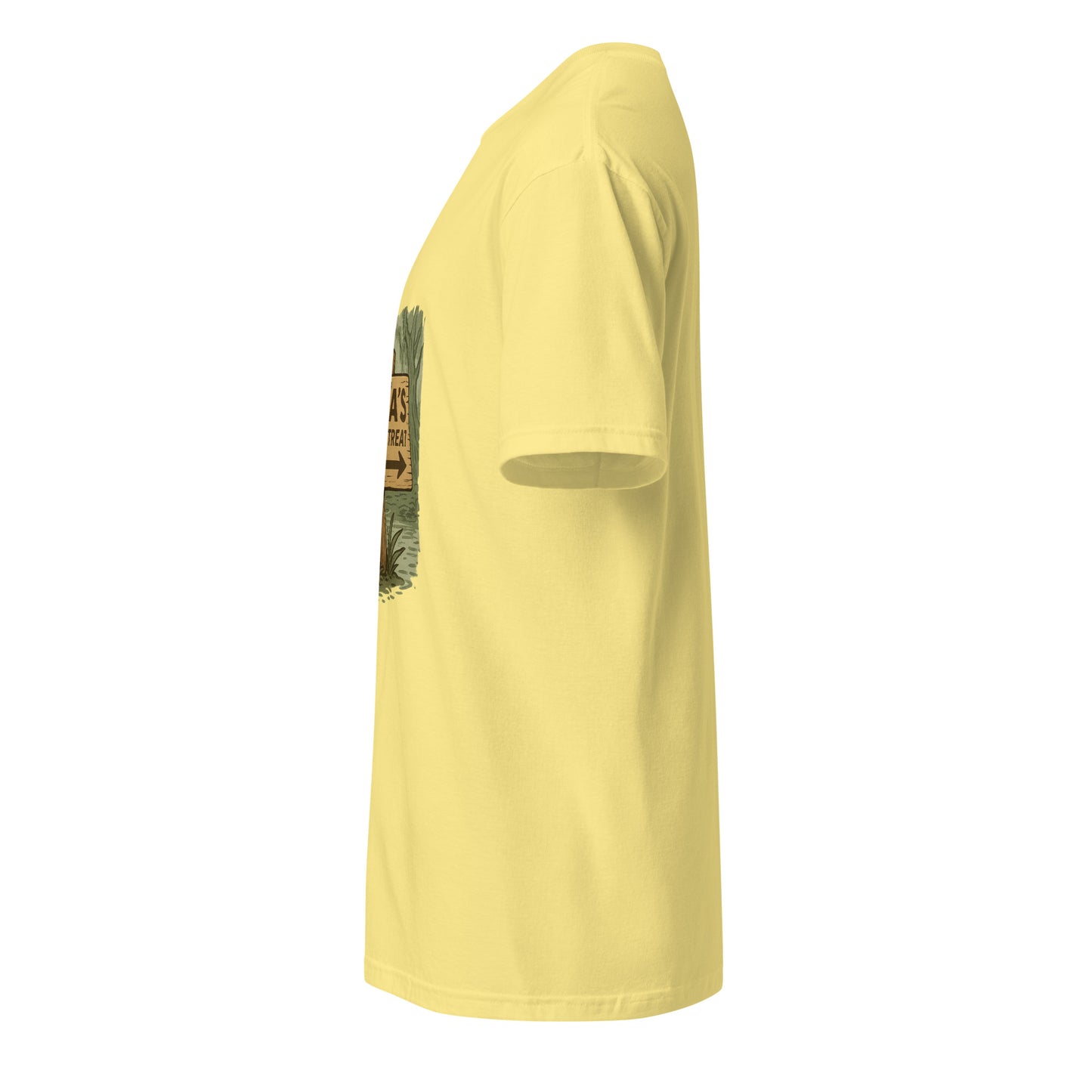 Yoda’s Yoga Retreat – Find Your Inner Force - Short-Sleeve Unisex T-Shirt - Graphic Tee - Cornsilk - Left side