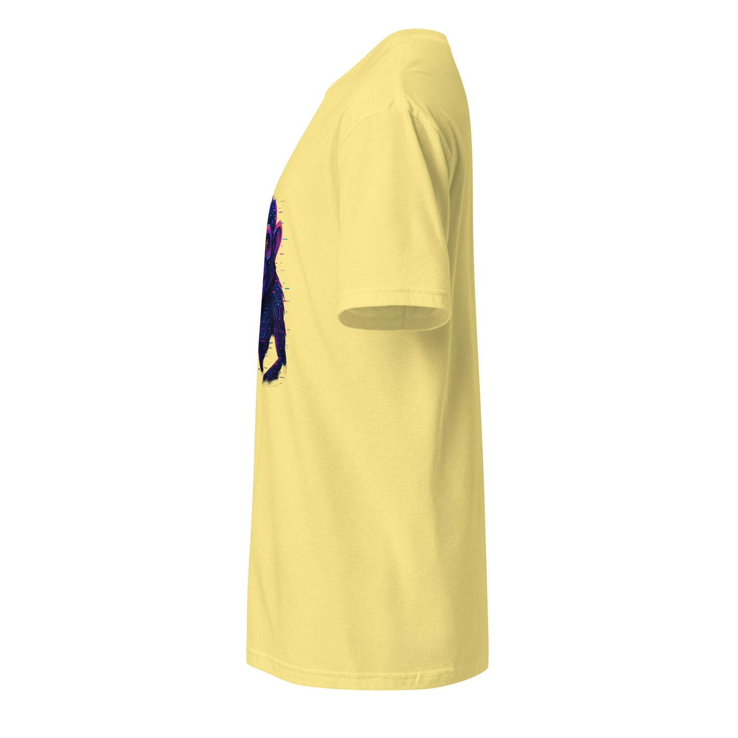 Cyber Monkey – Futuristic Primate - Short-Sleeve Unisex T-Shirt - Graphic Tee - Cornsilk - Left side