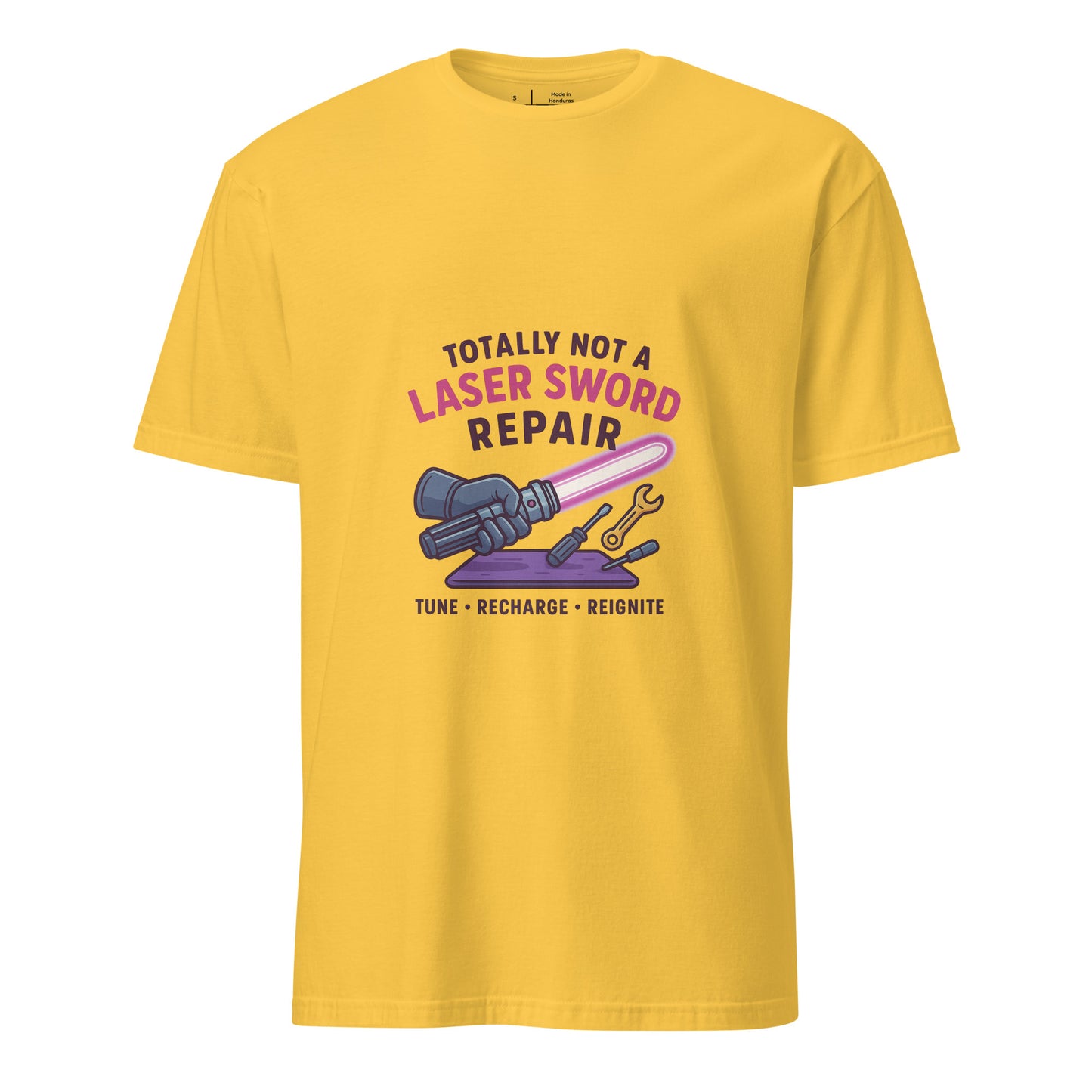 Totally Not A Laser Sword Repair – Galactic Fixes, Off The Books - Short-Sleeve Unisex T-Shirt - Graphic Tee -
Daisy - Front