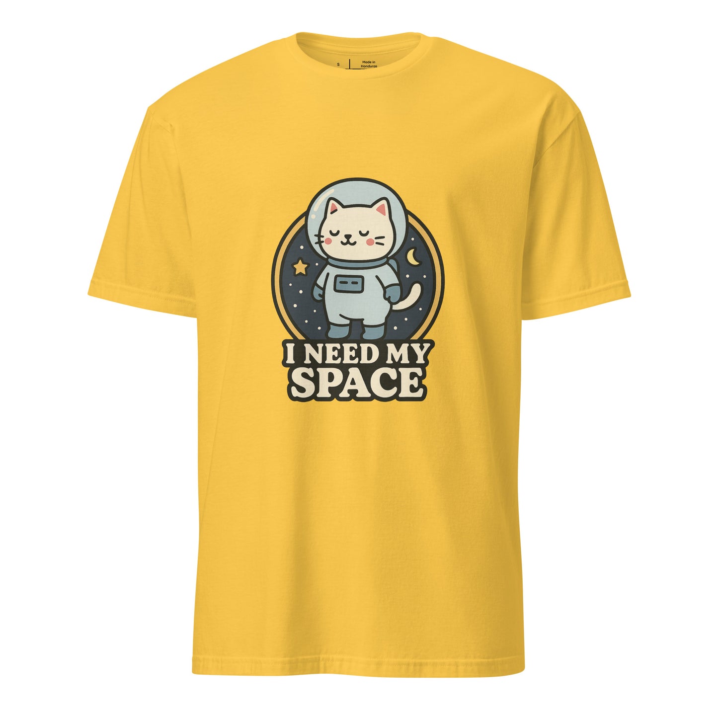 I Need Space – Lucky Cat Astronaut - Short-Sleeve Unisex T-Shirt - Graphic Tee - Daisy - Front