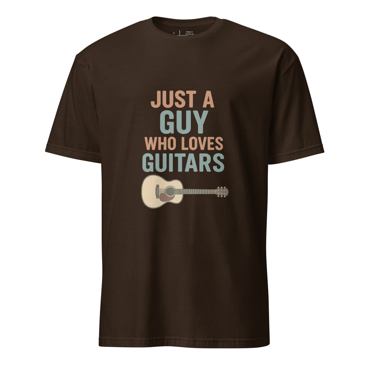 Loves Guitars - Guitarist - Short-Sleeve Unisex T-Shirt - Graphic Tee - Dark Chocolate - Front