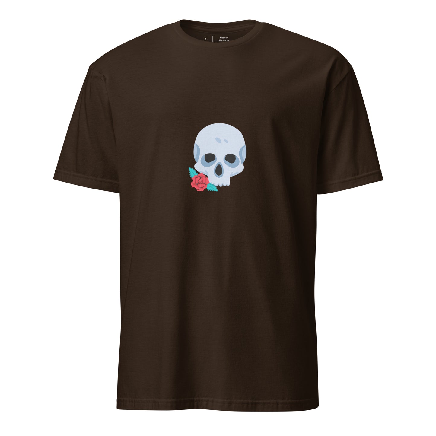 Skull & Flora - Dark Romance - Short-Sleeve Unisex T-Shirt - Graphic Tee - Dark Chocolate - Front
