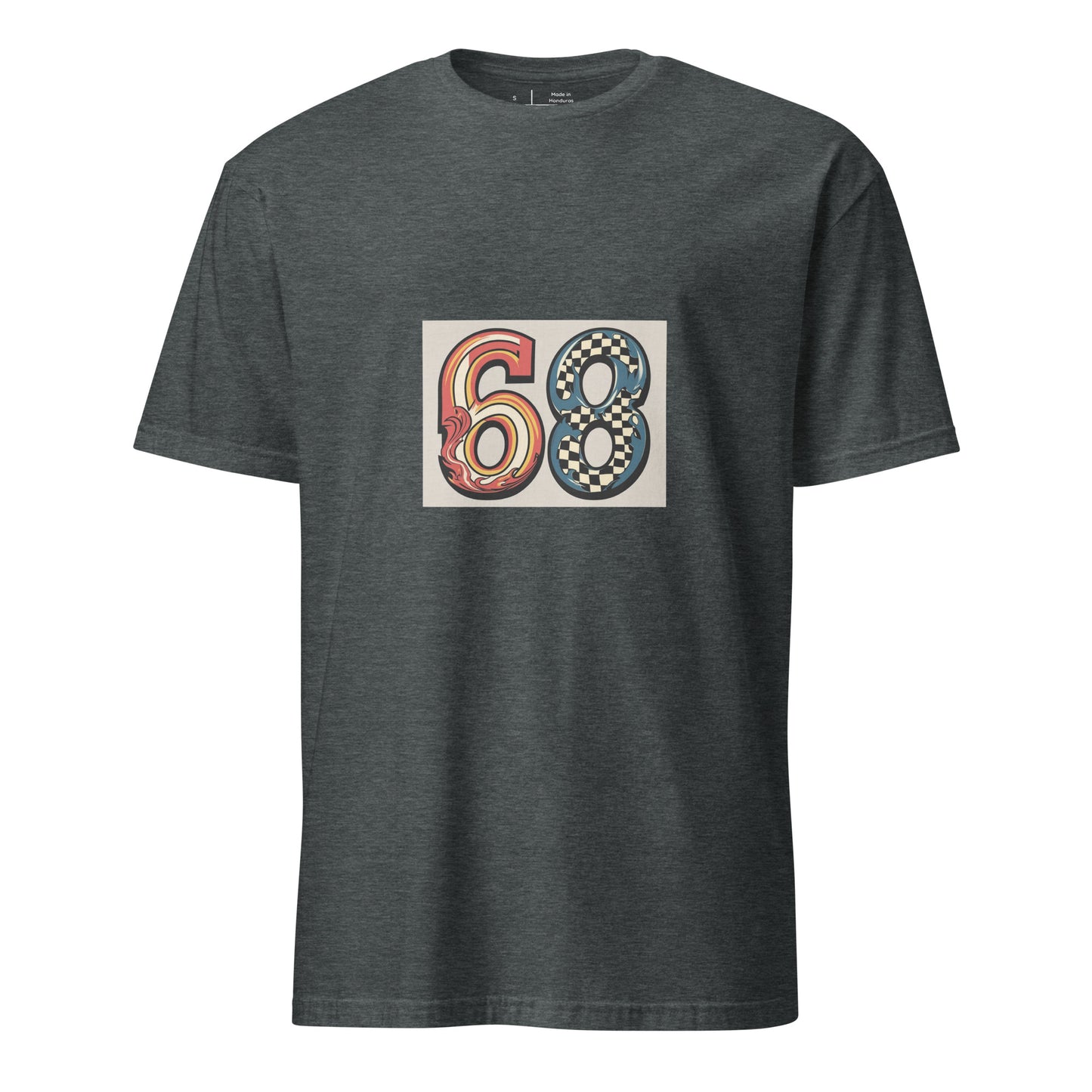68 - Carefree Vibes - Short-Sleeve Unisex T-Shirt - Graphic Tee - Dark Heather - Front