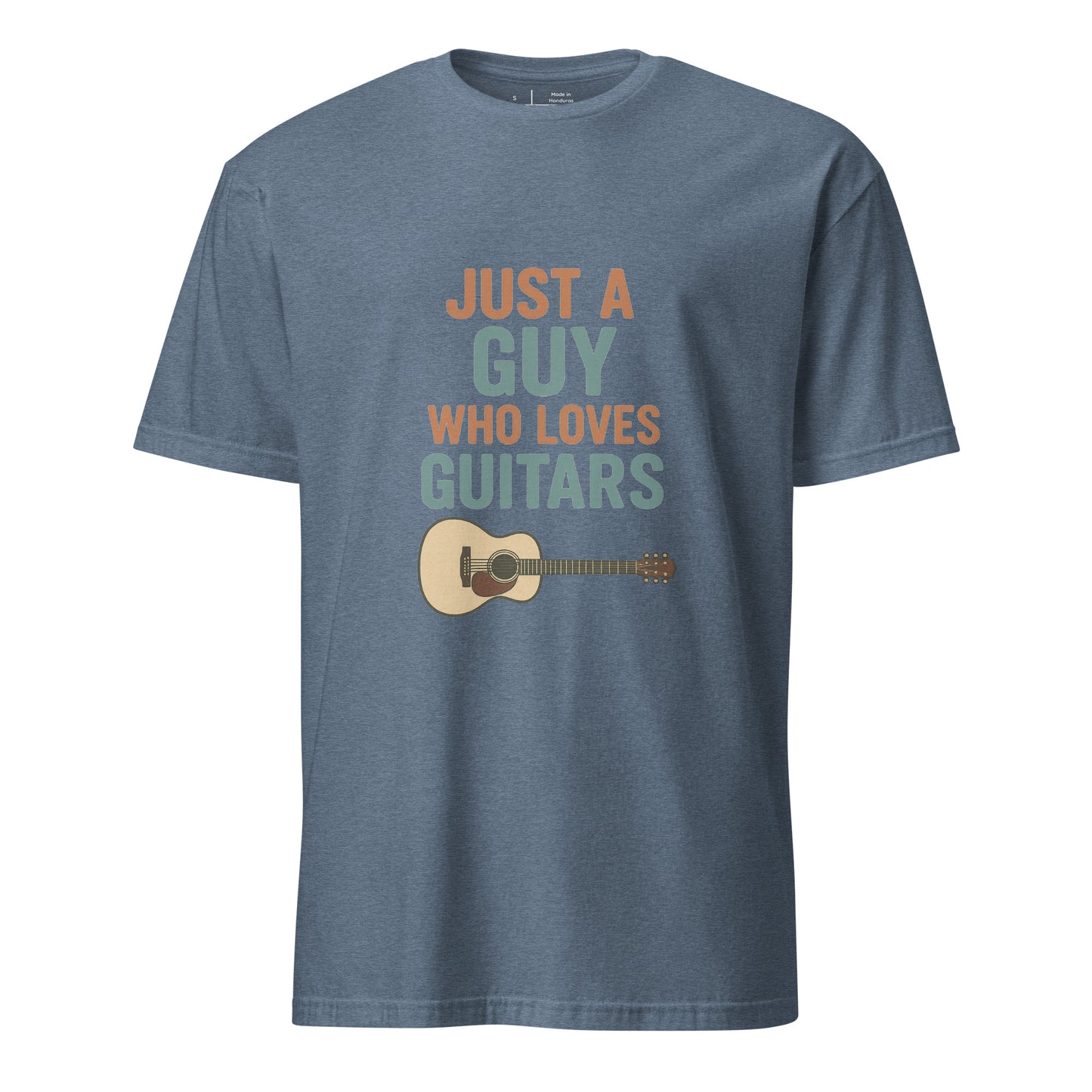 Loves Guitars - Guitarist - Short-Sleeve Unisex T-Shirt - Graphic Tee - Heather Indigo - Front