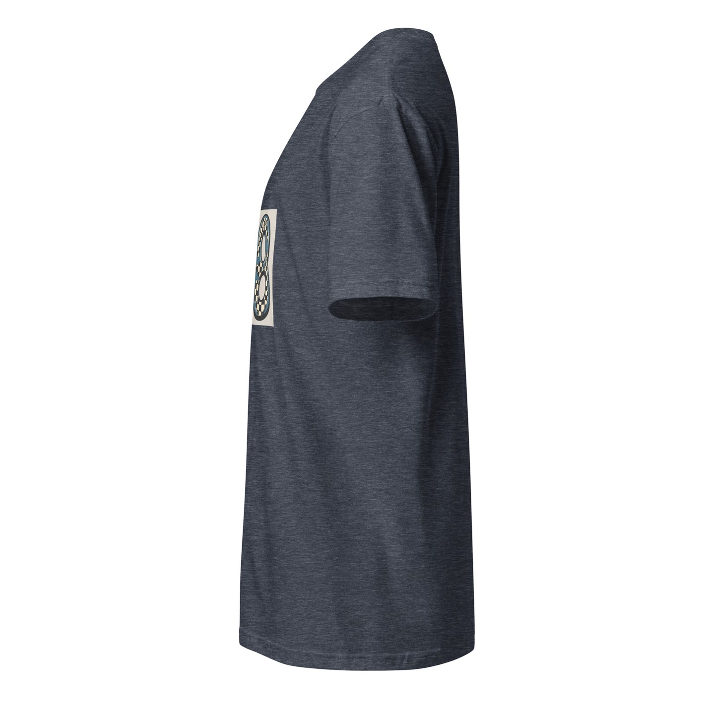 68 - Carefree Vibes - Short-Sleeve Unisex T-Shirt - Graphic Tee - Heather Navy - Left side