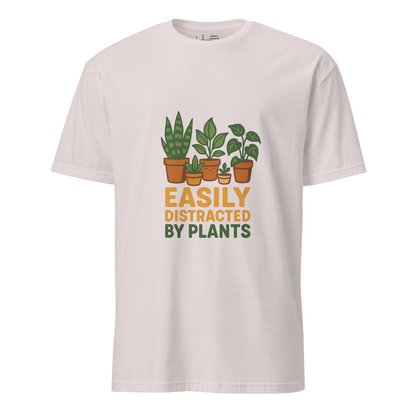 Easily Distracted By Plants - Short-Sleeve Unisex T-Shirt - Graphic Tee - Ice Grey - Front