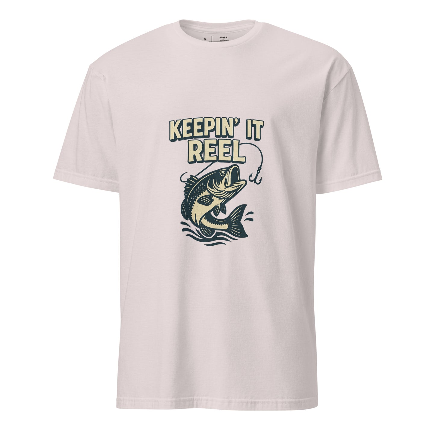 Keepin It Reel - Fishing Slogan - Short-Sleeve Unisex T-Shirt - Graphic Tee - Ice Grey - Front