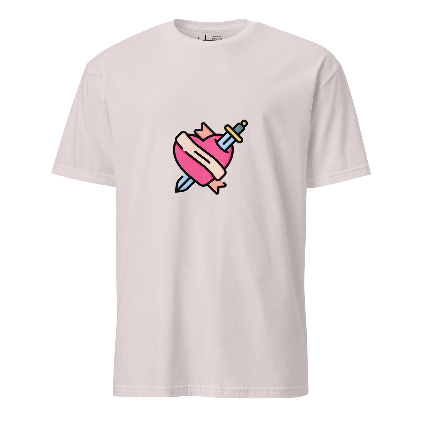 Heart & Dagger - Tattoo-Inspired Art - Short-Sleeve Unisex T-Shirt - Graphic Tee - Ice Grey - Front