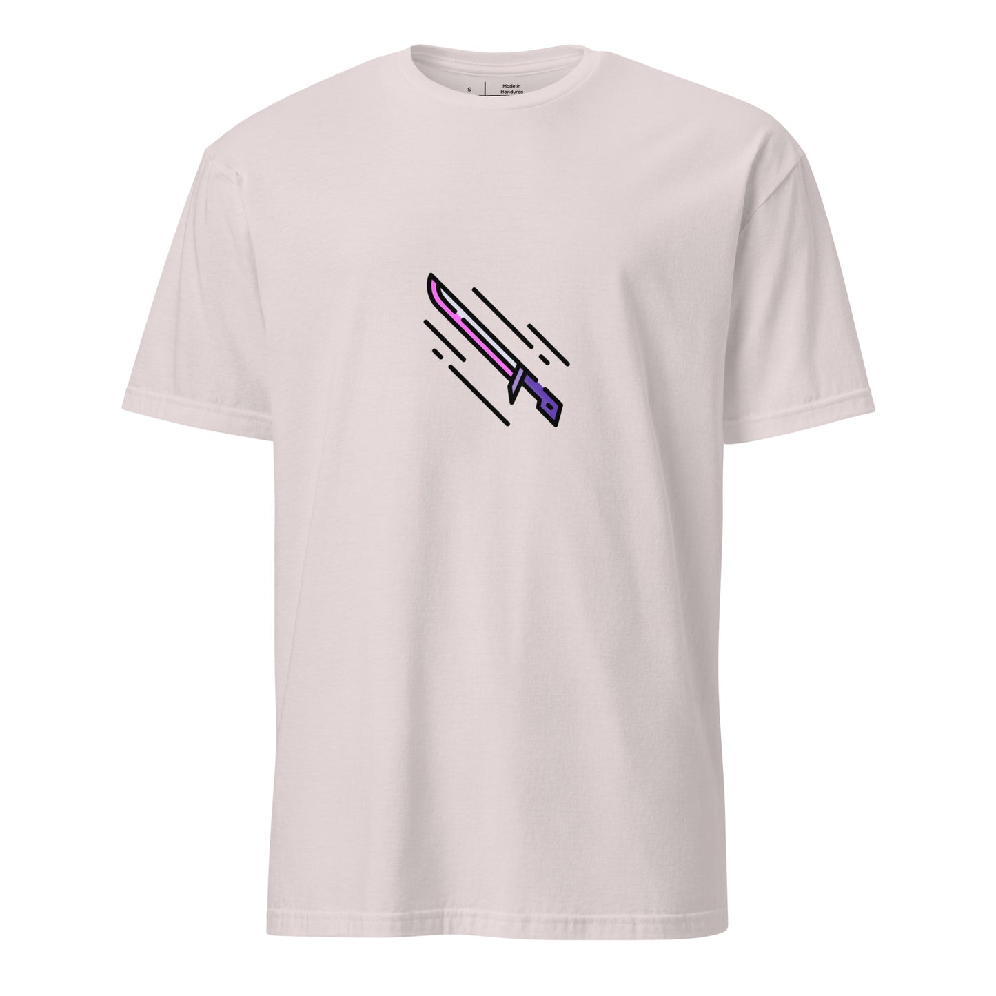 Cyber Sword – Blade Of The Neon Future - Short-Sleeve Unisex T-Shirt - Graphic Tee - Ice Grey - Front