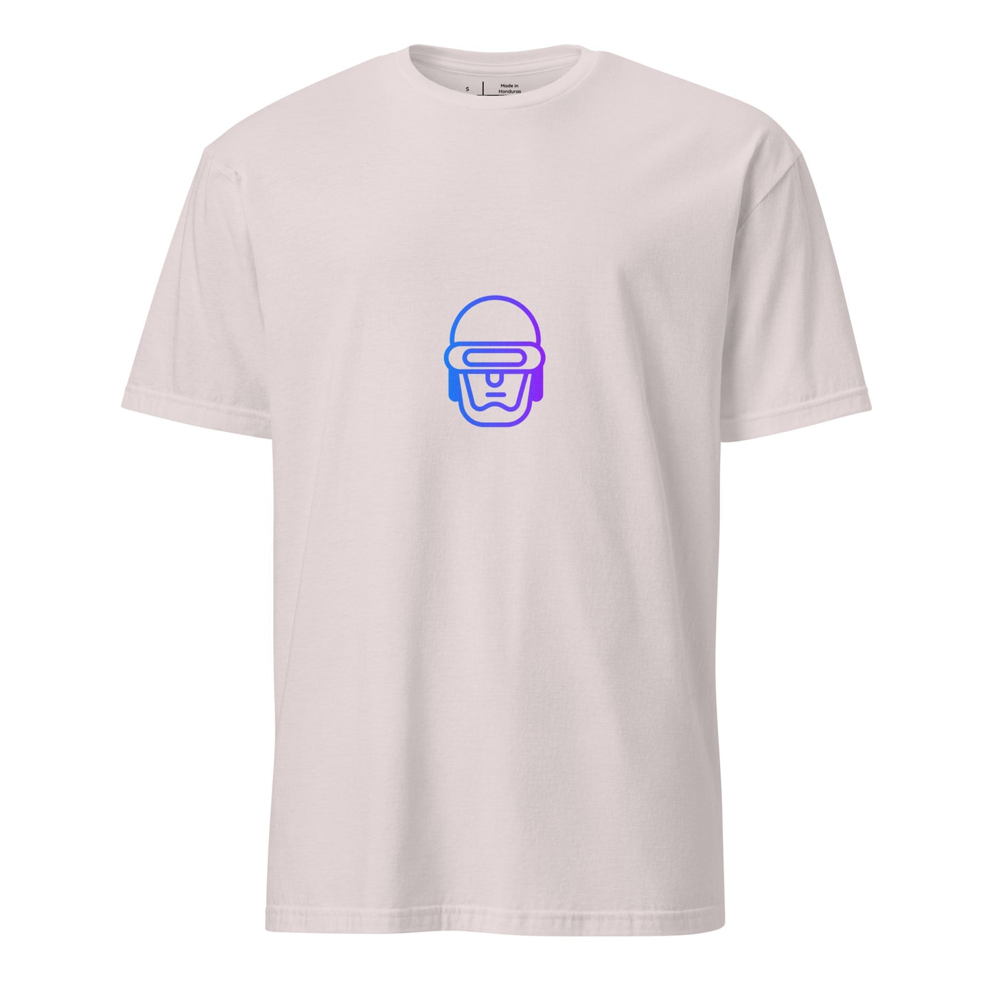 Robo - Neon-Lined Helmet- Short-Sleeve Unisex T-Shirt - Graphic Tee - Ice Grey - Front